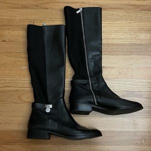 Michael Kors leather and stretch fabric boots 9.5